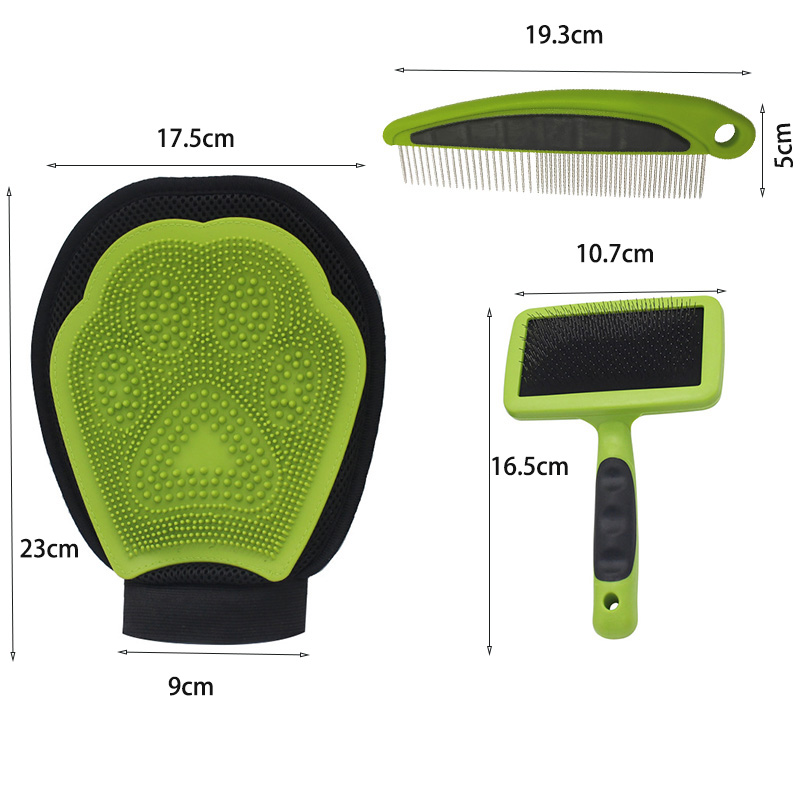 Cepillo de pelo para perros y gatos, guante de aseo para perros, Juego de cepillos de limpieza para baño, Golden Retriever, Bulldog Francés, suministros para mascotas