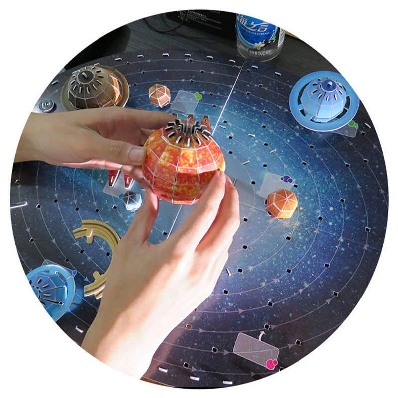 Sistema Solar de 8 planetas para niños y adultos, modelo de globo, rompecabezas tridimensional, montaje de planetas espaciales, juguete de papel, herramienta de enseñanza Manual