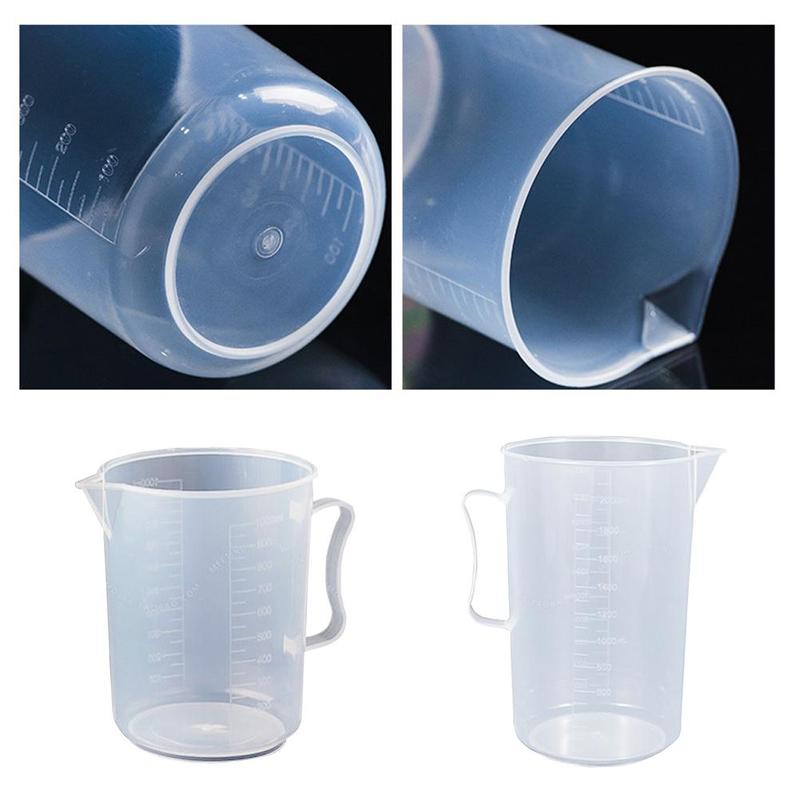 4 sizes Measuring Cup Kitchen Baking Tools Laboratory Plastic 250/500/1000/2000ML Container Utensils Portable Beaker Lightw T1B1