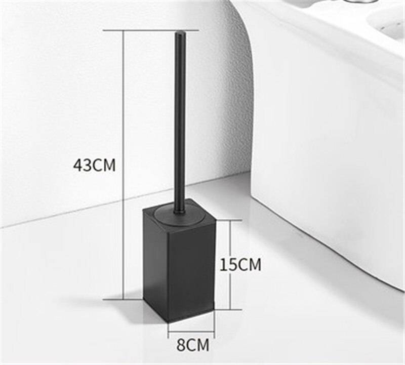 Spazzola di pulizia di tipo durevole di vendita calda per servizi igienici Set porta scopino in acciaio inossidabile Set bagno bagno Hardware oro/cromo: Style D black