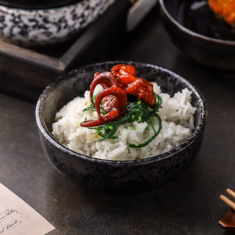 Bol de riz en céramique de 4.5 pouces de Style japonais, petit bol à soupe pour la maison, bol à nouilles, Sushi, vaisselle de Restaurant quotidien