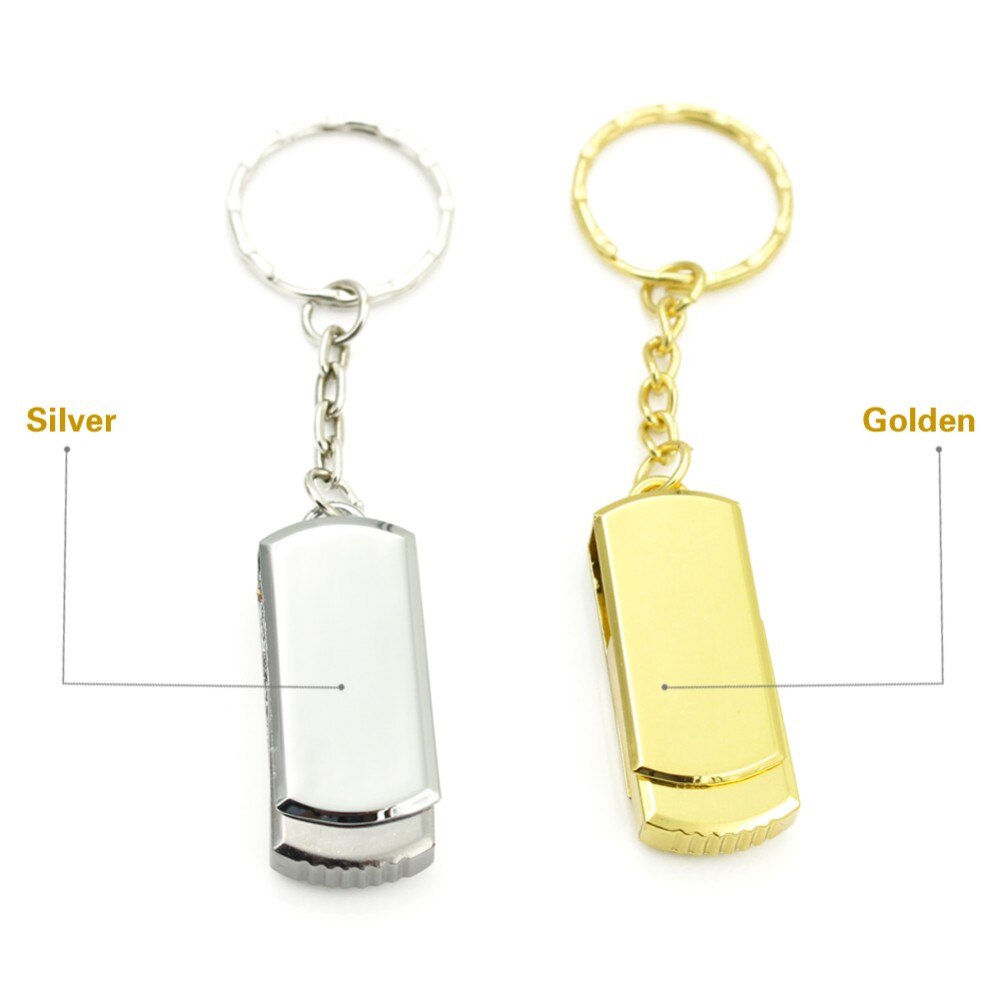 Metalen Staal Usb Flash Drive 4 Gb 8 Gb 16 Gb 32 Gb 64 Gb 128 Gb Draagbare Pen Drive Pendrives Met Sleutelhanger