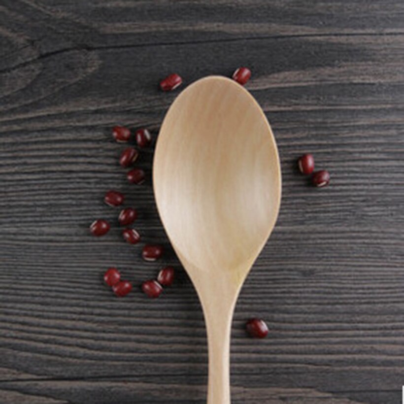 2 stk / lot diy håndlavet kreativitet træ naturligt træ ske miljøvenligt langt håndtag ske køkkenudstyr