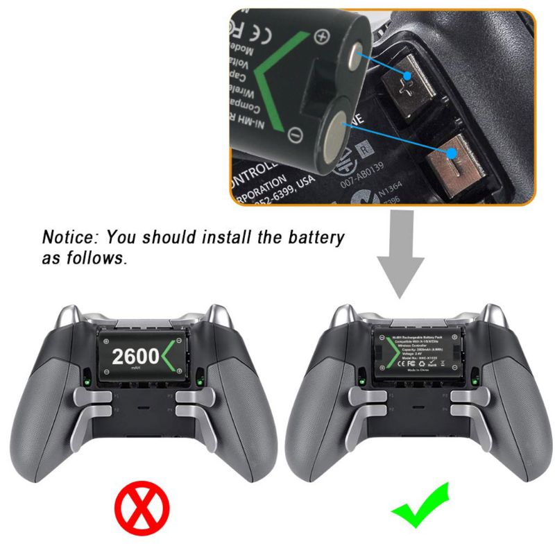 Controller Charger Rechargeable Battery Pack Charging Station for XBOX ONE Gaming Controller Charging with 2pcs 2600mAh Battery