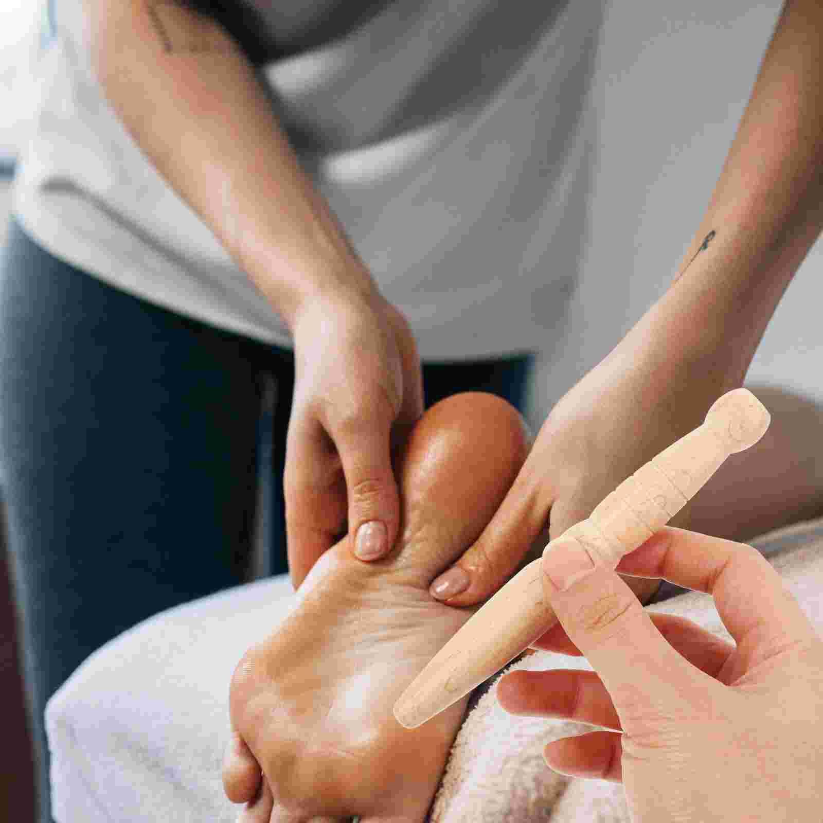 1 Set 3pcs Wooden Rods Acupuncture Points Sole Massaging Sticks