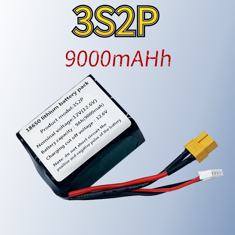 2021New 12V Battery12.6V 9000mAh 3S2P Li-ion Utilisation Unicellulaire NCR18650GA Combinaison Appropriée pour Parrot Disco et Divers Drones