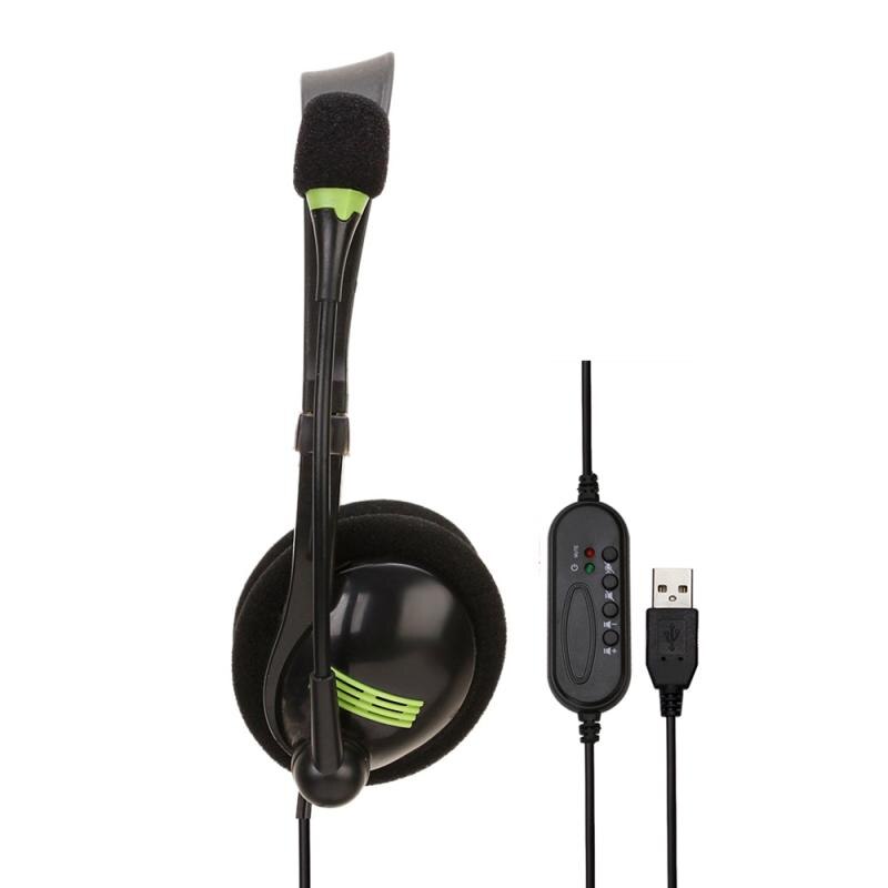 Fones de ouvido para computador de ensino escritório gaming ajustável baixo estéreo pc/usb sobre a orelha com fio fone de ouvido com microfone para pc usb