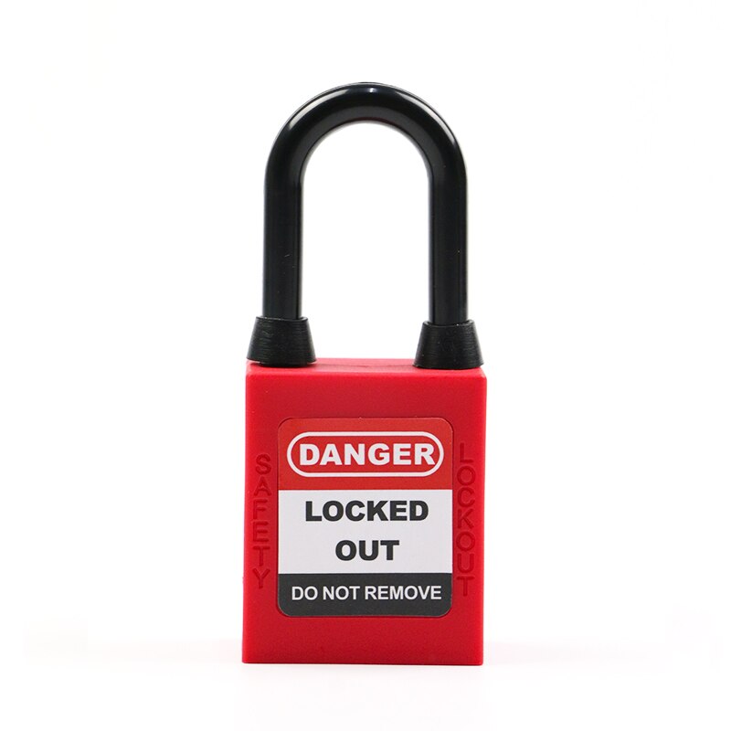 Lockey Upgrade ABS Security Padlock Insulation Nylon Plastic Shackle Maintain Safety Lockout Padlock Lock Loto Tagout: P38PDP