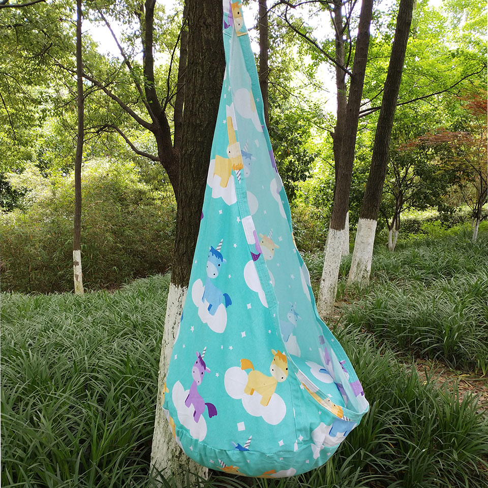 Kleurrijke Eenhoorn Kinderen Hangmat Tuinmeubelen Schommel Stoel Indoor Outdoor Opknoping Seat Kind Schommel Patio Draagbare