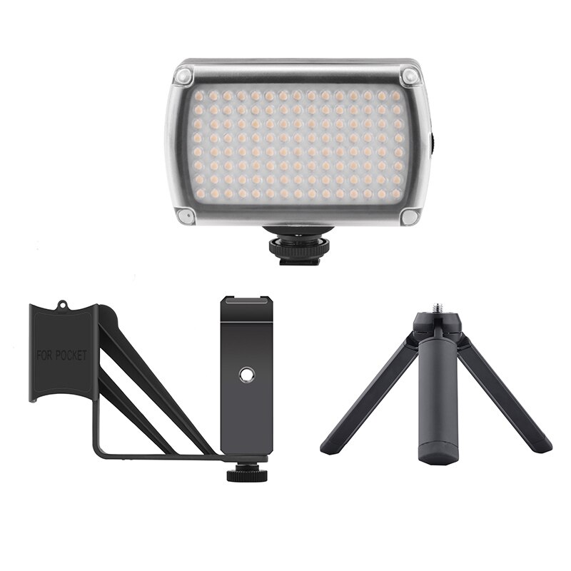 Trépied en métal pour Selfie, pour DJI Osmo Pocket/Pocket, 2 adaptateurs de support de téléphone, accessoires de caméra à cardan portable pliable: black light