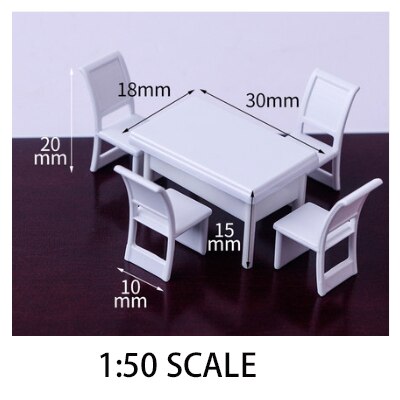 DIY sand table building material ABS Furniture 1/50 scale model tables and chairs set for miniuatre landscape DIY set CC MODEL: F