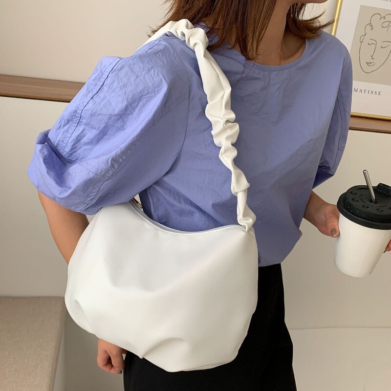 Brand PU Leather Shoulder Tote Bag Dumplings Cloud Small Crossbody Bag for Women Female Handbags Purses Sac A Main