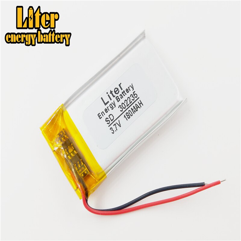 Batería de litio de 3,7 V con placa de protección, 302235, 032235, 180mah, MP3, MP4, grabadora GPS