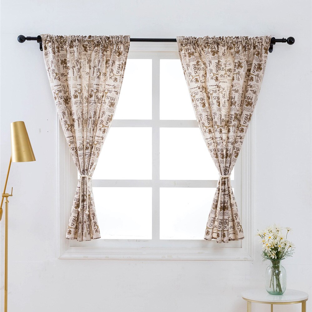 Poliestere Mantovana Tende per la telecamera Da Letto Striscia Colorata semi-oscuramento Tenda Della Finestra Mantovane Tende Brevi Finestra Copre 100*130CM