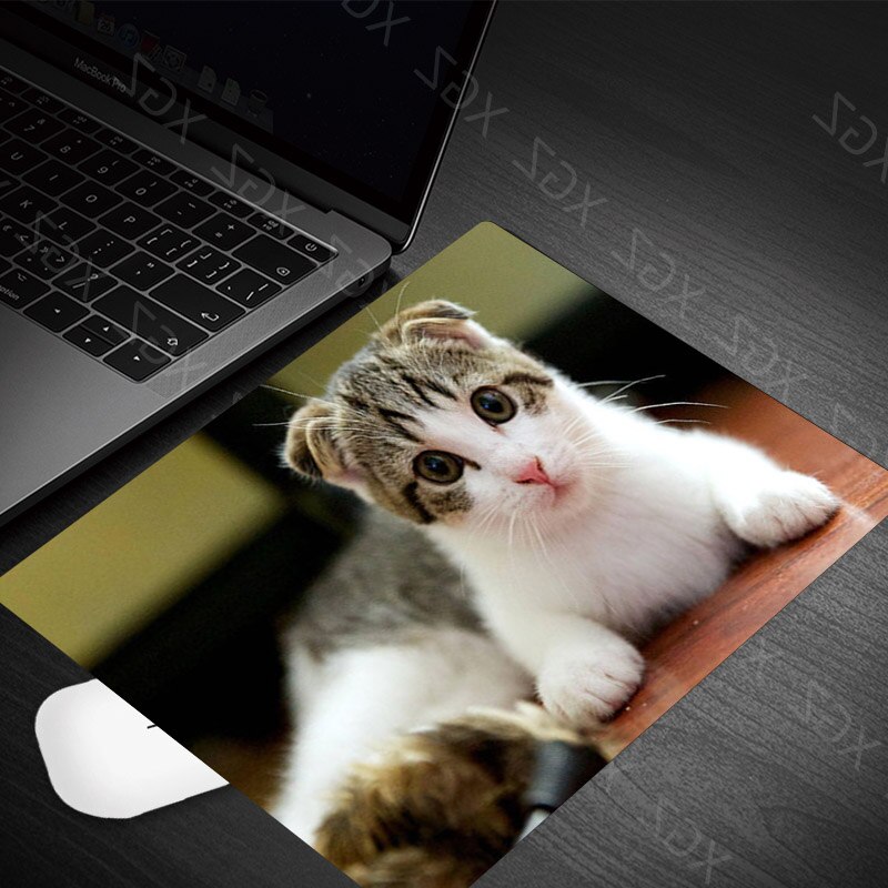 Yzuoan Cute Cat Kitten Animal Keyboard Game Notebook Mouse Pad Game Pad Mouse Desk Mat: 22x18-5