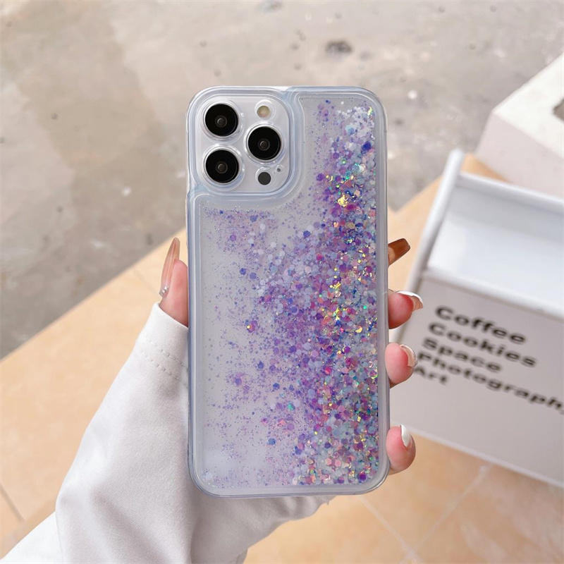Glow Dark Luminous Liquid Sand Glitter Phone Case for iPhone 14 15 Pro Max 16 13 12 14Pro Luxury Brilliant Quicksand Cover Hood