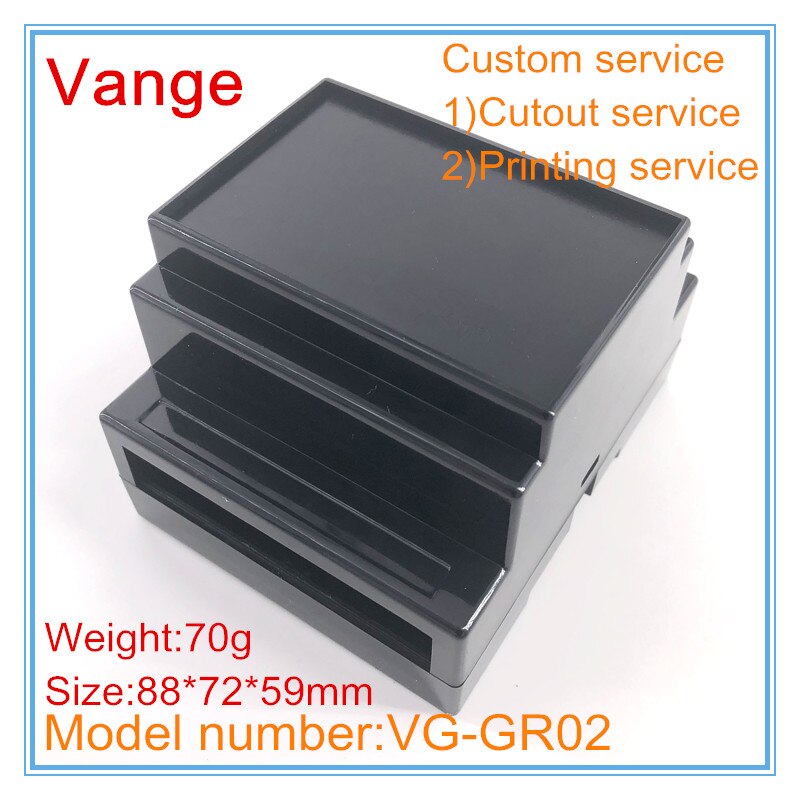 2pcs/lot good ABS mold made plastic junction box diy 88*72*59mm for Din rail project