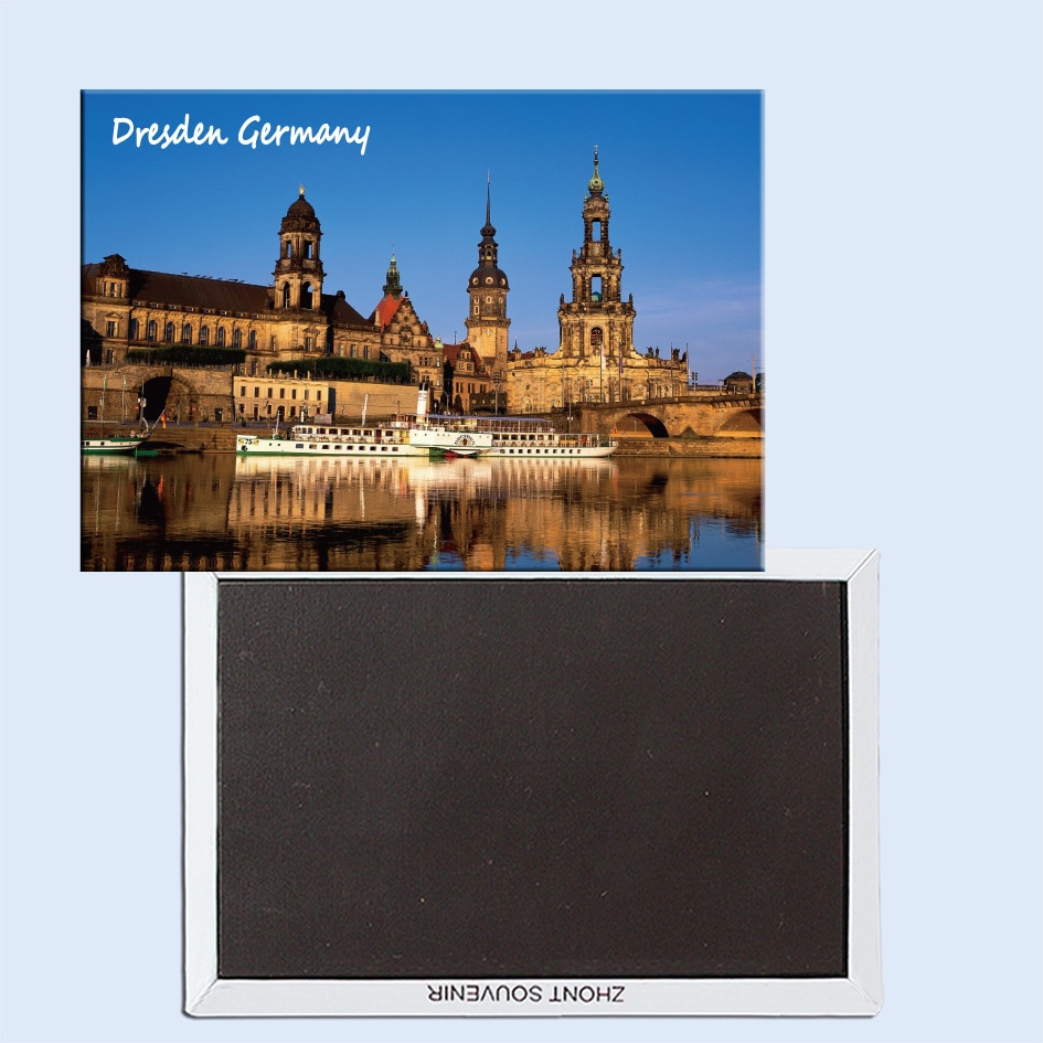 Elbe River, Dresden, Germany, Magnetic refrigerator stickers, tourist souvenirs, small 24752