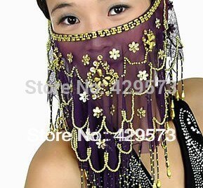 Gratis pretty buikdans gezicht-sluier voor dansers vele kleuren beschikbaar