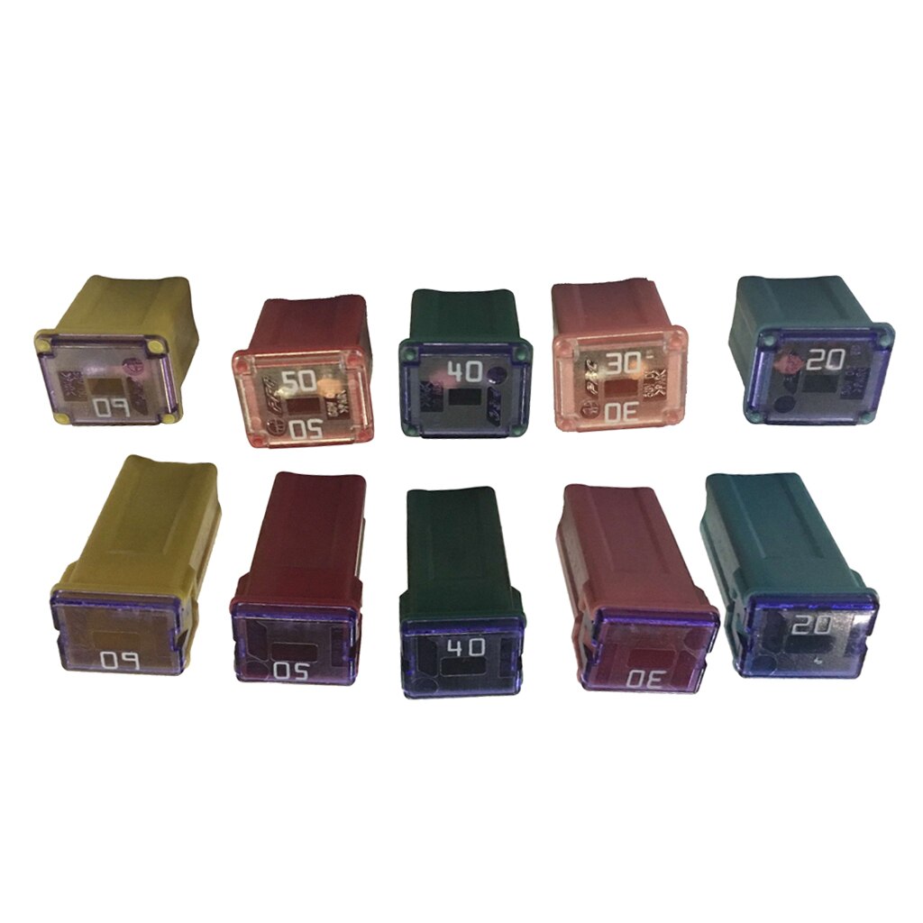 10x Square Fuse Kit Mini Fuse Assortment 20A 30A 40A 50A 60A For Car Truck