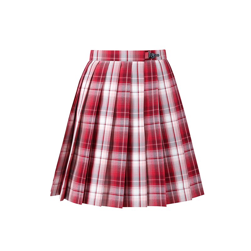 Falda a cuadros para estudiantes, uniforme escolar JK, Falda corta plisada, de cintura alta, para primavera y verano: M
