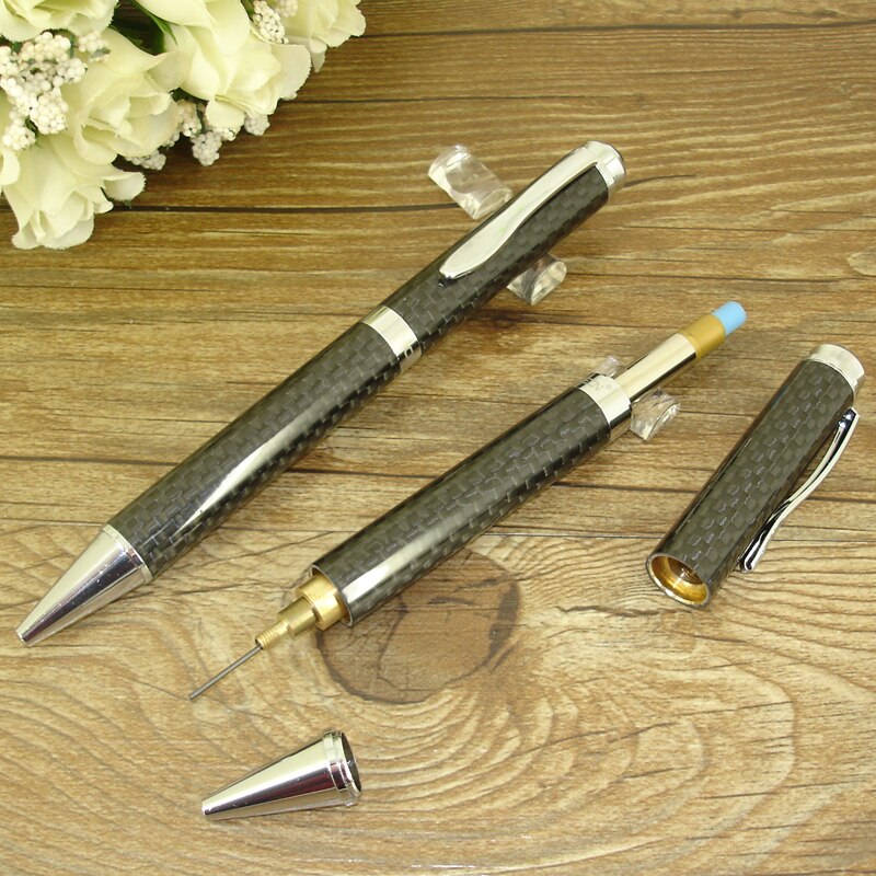 ACMECN Full Carbon Fiber Automatic Pencil Twist action Unique Brand School Stationery 0.9mm Mechanical Pencil with Eraser