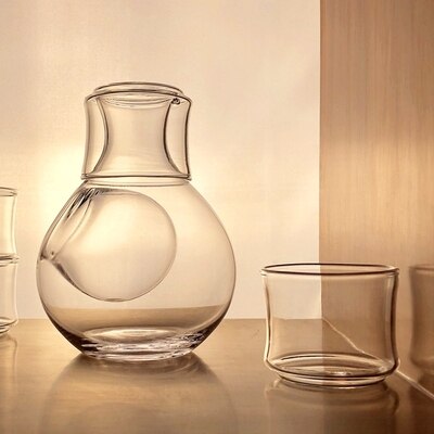 Creatieve Japanse Glas Wijn Set Hamster Nest Sake Set Decanter Crystal Wijn Warmer Glas Helder Wijn Pot Whisky Fles Bar: 1 Round Pot 2cup