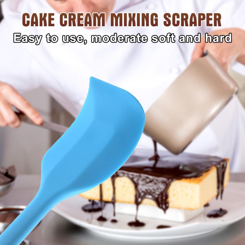 Soft Baking Spatula Multiple Color Silicone Baking Spatula Heat-Resistant Non-stick Cooking Kitchen Utensils Cake Brush Tools