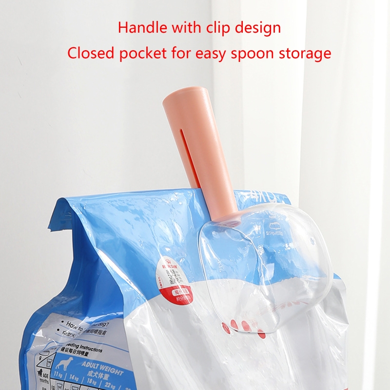 Cuillère à mesurer la nourriture pour animaux de compagnie, avec mesures précises, tasse à mesurer la nourriture pour chien et chat, cuillère transparente, prise confortable