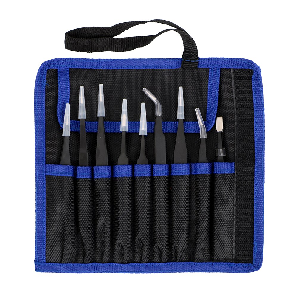 NICEYARD 9 Pcs/Set Precision Repair Tools Kit Anti Static for Electronics Phone Repairing BGA Work Hand Tool ESD Tweezers Set