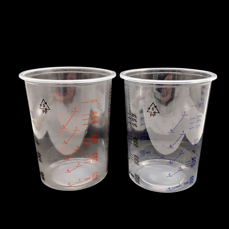 10 stk blandingsbeger av plastmaling 600ml blandingspotte malingblanding kalibrert koppesett  g6dd