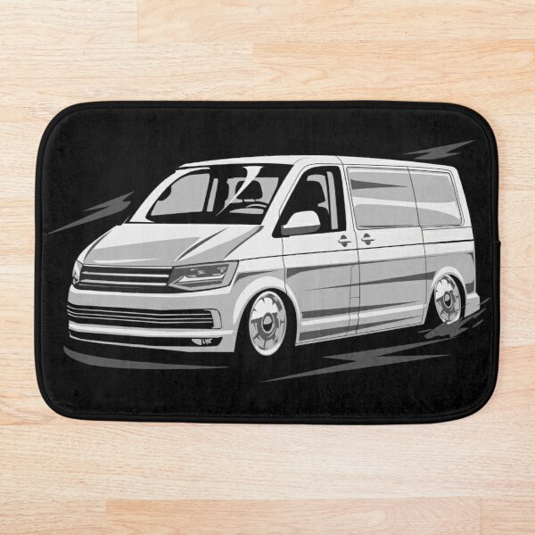 T6 transporter bus caravelle lage stijl vector badmat badkamer badmat set spiegelvezel cartoon badmat set