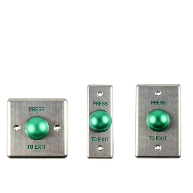 Stainless Steel Door Release Button Push Button with Big Green Button for door access control system