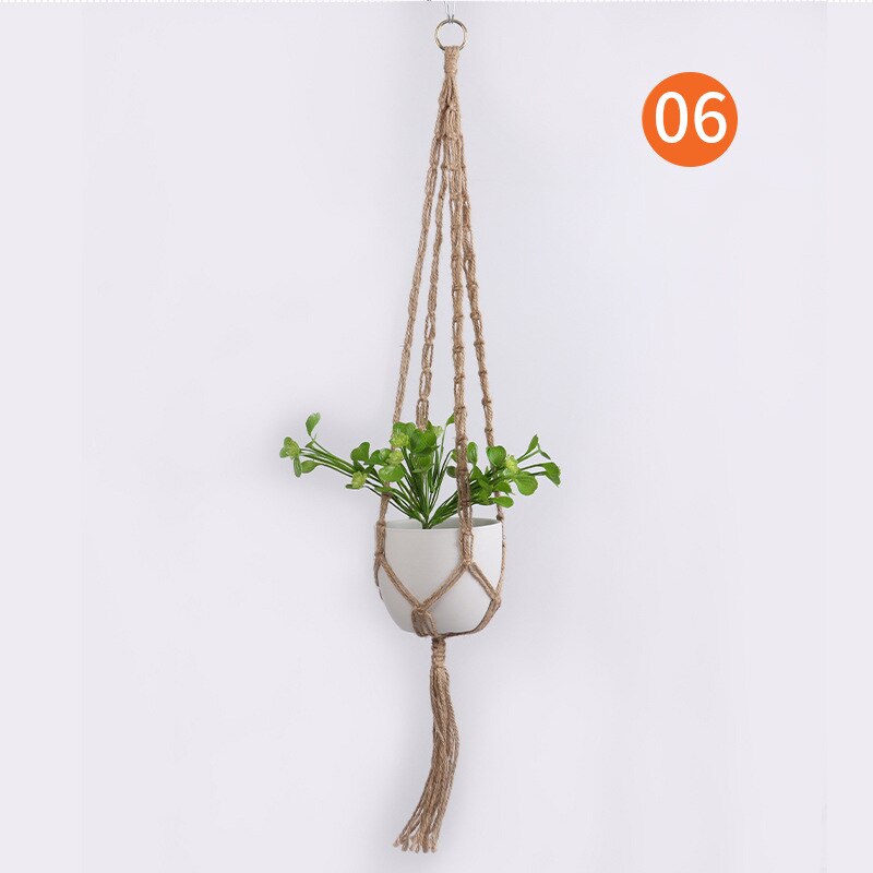 Pot Hanging Hemp Rope Macrame Plant Hanger Holder Flower Pot Hanging Basket Home Vertical Garden Decoration: 6