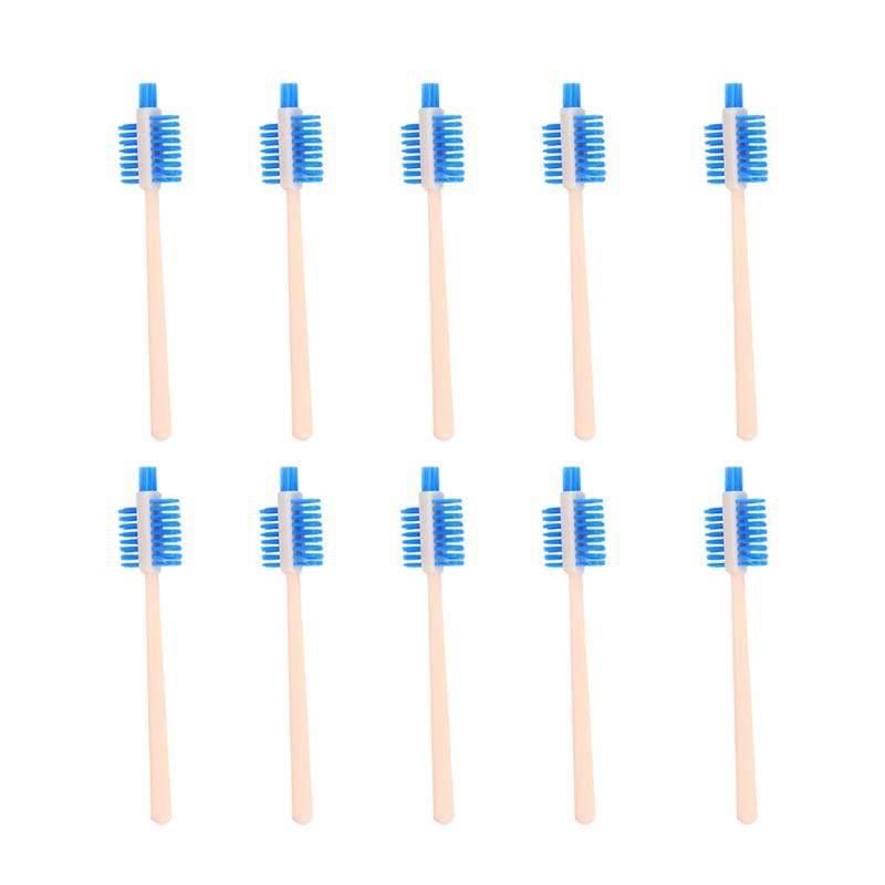 10 Pcs Triple Side Sojamelk Machine Reiniging Borstels Plastic Handvat Juicer Keukenmachine Borstels Koffiemolen Borstel Voor Keuken: Blue