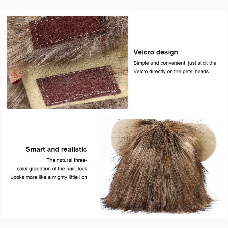 Offre Spéciale animal de compagnie chat chien habiller Costume émulation Lion cheveux crinière oreilles tête chapeau automne hiver silencieux écharpe produits pour animaux de compagnie