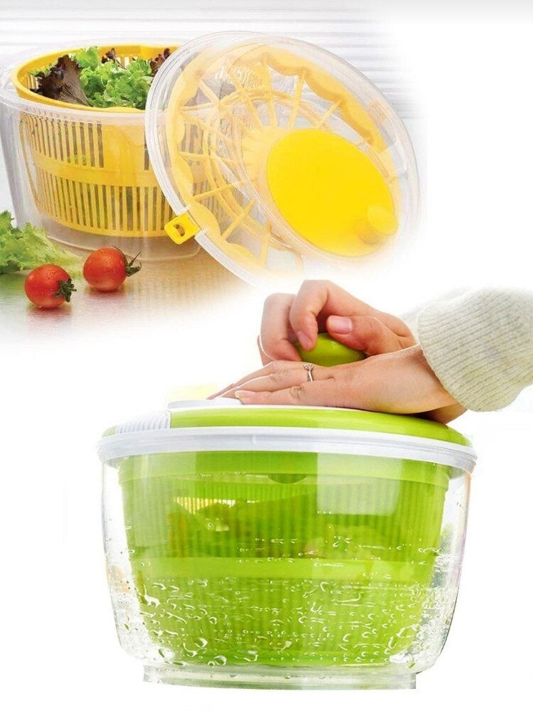 Large Manual Salad Washing Spinner Drying Strainer Lettuce Vegetable Herbs Vegetable Food Dryer Household Fruit Dryer Strainer
