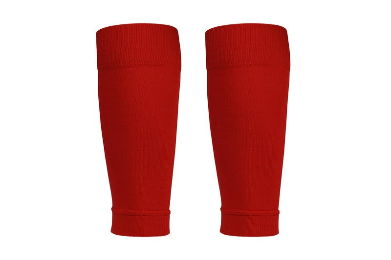 1 par voksen fodbold cykel ben varmere åndbar basketball fodbold løb kompression elastisk ben ærme knæ sport: Lt606 røde sokker