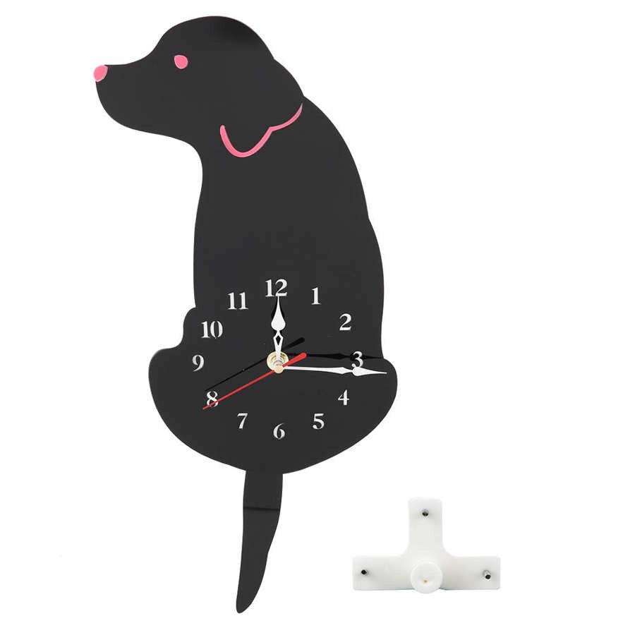 Cute Cartoon Dog Acrylic Wall Clock Decorative Clocks Modern Home Office Decor