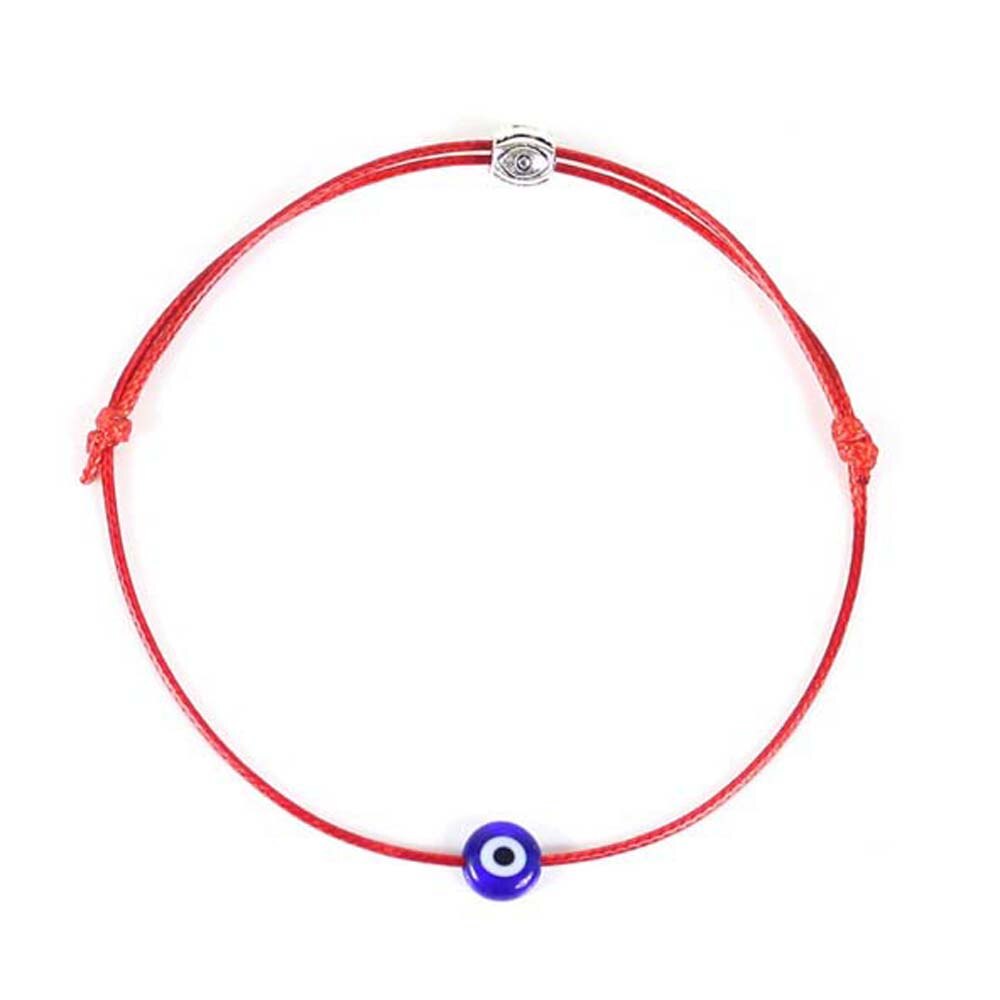 Pulseras de hilo rojo trenzado para hombre y mujer, abalorios de ojo malvado turco, cadena roja de la suerte, de joyería, 1 ud.: F