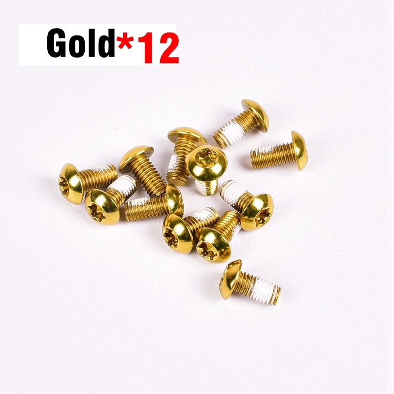 12x Fiets Schijfrem Rotorbouten M5x10mm Remschroef T25 Remschijf Schroeven Bouten Voor Racefiets Racefiets Zwart Geschikt Voor Voor En Achterschijf Br