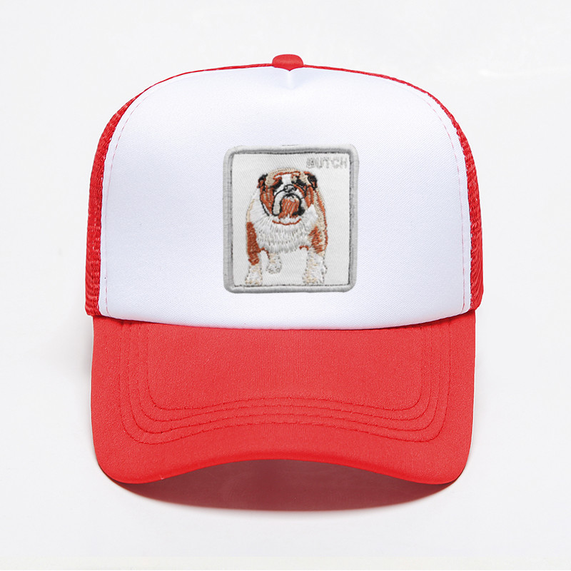 Mode Hond Bulldog Afdrukken Baseball Caps Mannen Vrouwen Hip Hop Caps Snapback Trucker Buiten Sport Verstelbare Ademend Mesh Hoed: color 7