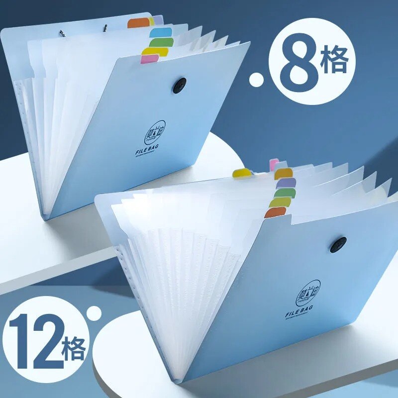 Small Expanding File Folder With 12 Pockets Receipt Organizer Folder Accordion Folder Office Document PP Wallet Case Waterproo