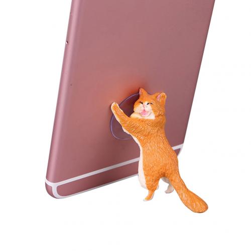 Draagbare Telefoon Houder Leuke Kat Vorm Hars Mobiele Telefoon Houder Zuignap Standaard Houder Voor Smartphone Desktop Decor