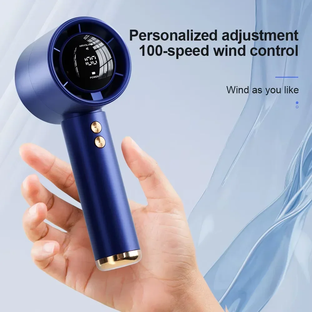 10000mAh High Speed Portable Turbo Fan Cooler Fan 100-Speed Adjustment High-Speed Fan Handheld Fan Mini Fan Adjustment Portable