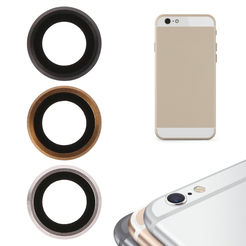 White Rear Camera Lens Glass Cover Met Metalen Frame Houder Voor Iphone 6 Plus 5.5 Inch
