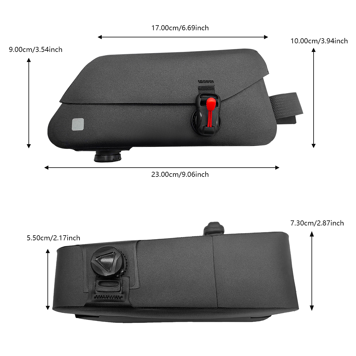 Fietstas Draagbare Fiets Bovenbuis Frametas MTB Road Telefoon Gereedschapstas Waterdichte Ultralight Fietstas Accessoire: Black