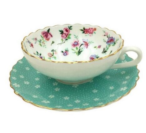 150 ml blå & blomster serie porcelæn kaffe & te sæt kopper og underkopper kvinders yndlingsmor: Default Title