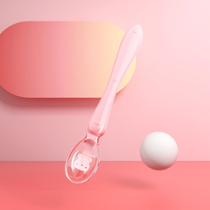 Baby Silikon Weiche Suppe Löffel Hcalthy Kleinkind Scnsing Tcmpcrature Saugnapf Kichen Kochen Löffel Ricc Löffel Childrc Tablcwarc: lang handhaben Löffel  C