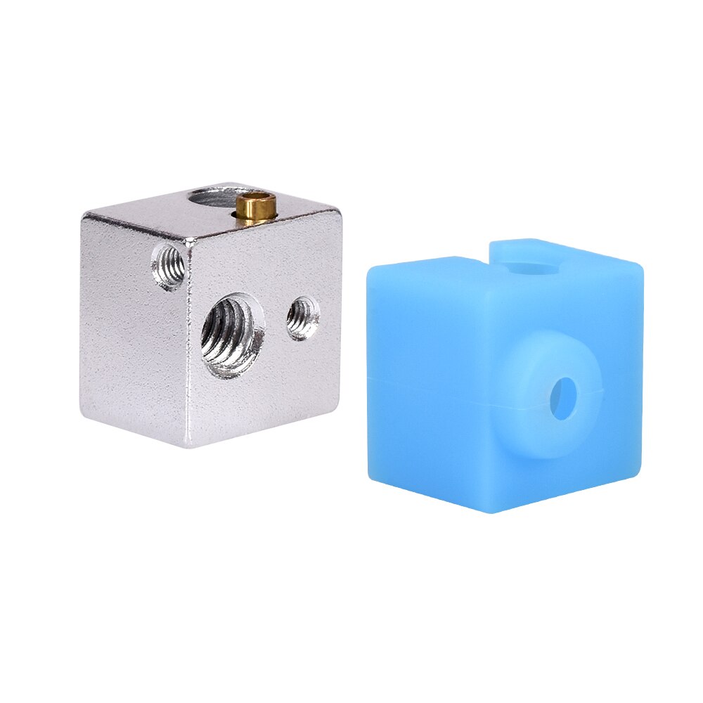 V5 Heater Blok Aluminium Blok Originele V5 Siliconen Sok Voor V5 J-Head I3 Mega Hotend Mega-S 12V/24V 3D Printer Onderdelen Extruder: 2PCS / Block and Sock